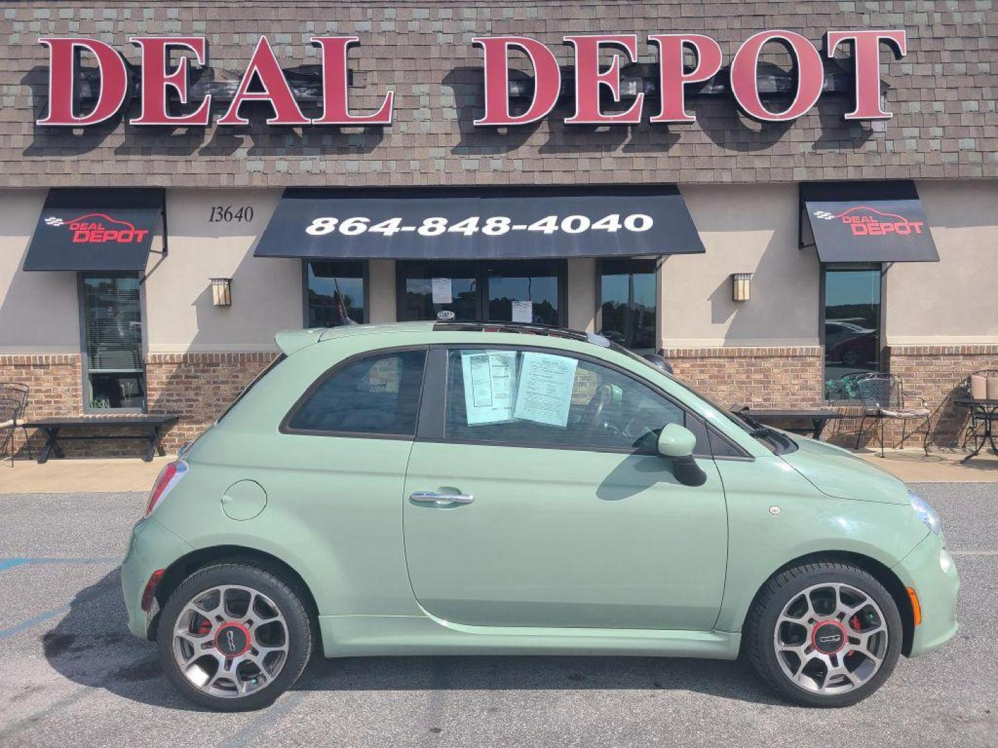 2013 GREEN FIAT 500 SPORT (3C3CFFBR9DT) with an 1.4L engine, Automatic transmission, located at 13640 E Wade Hampton Blvd, Greer, SC, 29651, (864) 848-4040, 34.950825, -82.197464 - Photo#12