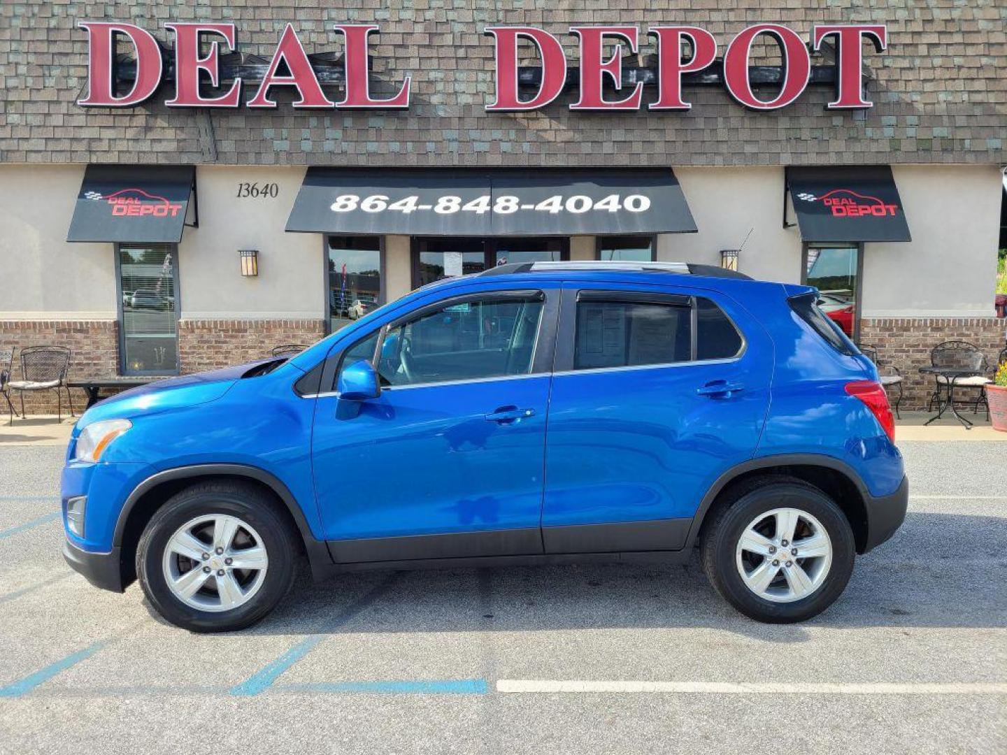 2015 BLUE CHEVROLET TRAX 1LT (KL7CJLSB2FB) with an 1.4L engine, Automatic transmission, located at 13640 E Wade Hampton Blvd, Greer, SC, 29651, (864) 848-4040, 34.950825, -82.197464 - Photo#0