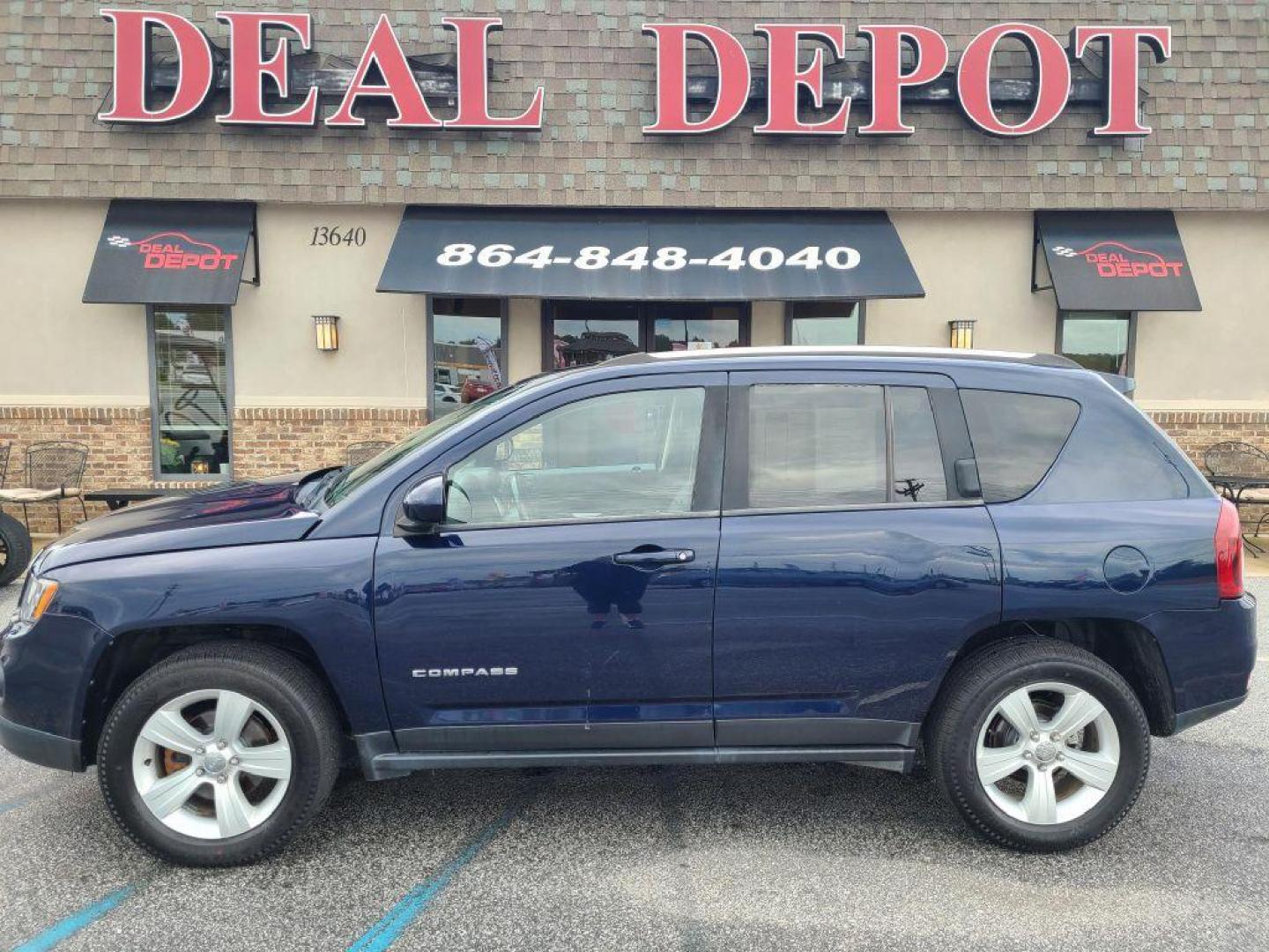 2014 BLUE JEEP COMPASS LATITUDE (1C4NJDEB3ED) with an 2.4L engine, Continuously Variable transmission, located at 13640 E Wade Hampton Blvd, Greer, SC, 29651, (864) 848-4040, 34.950825, -82.197464 - Photo#0