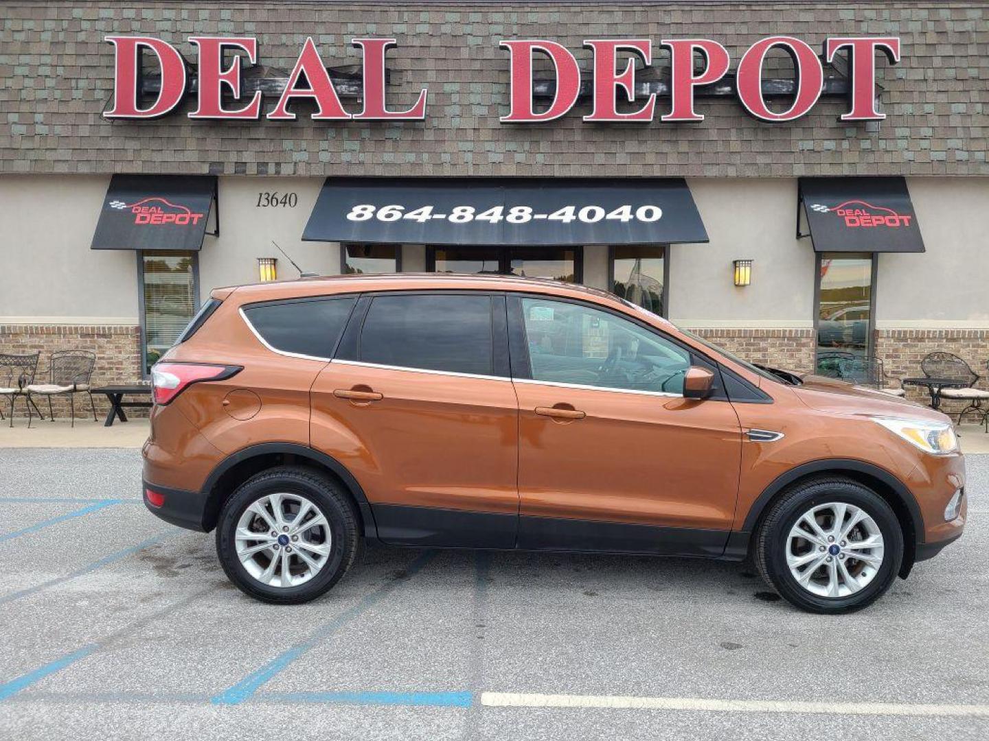 2017 ORANGE FORD ESCAPE SE (1FMCU0GDXHU) with an 1.5L engine, Automatic transmission, located at 13640 E Wade Hampton Blvd, Greer, SC, 29651, (864) 848-4040, 34.950825, -82.197464 - Photo#13