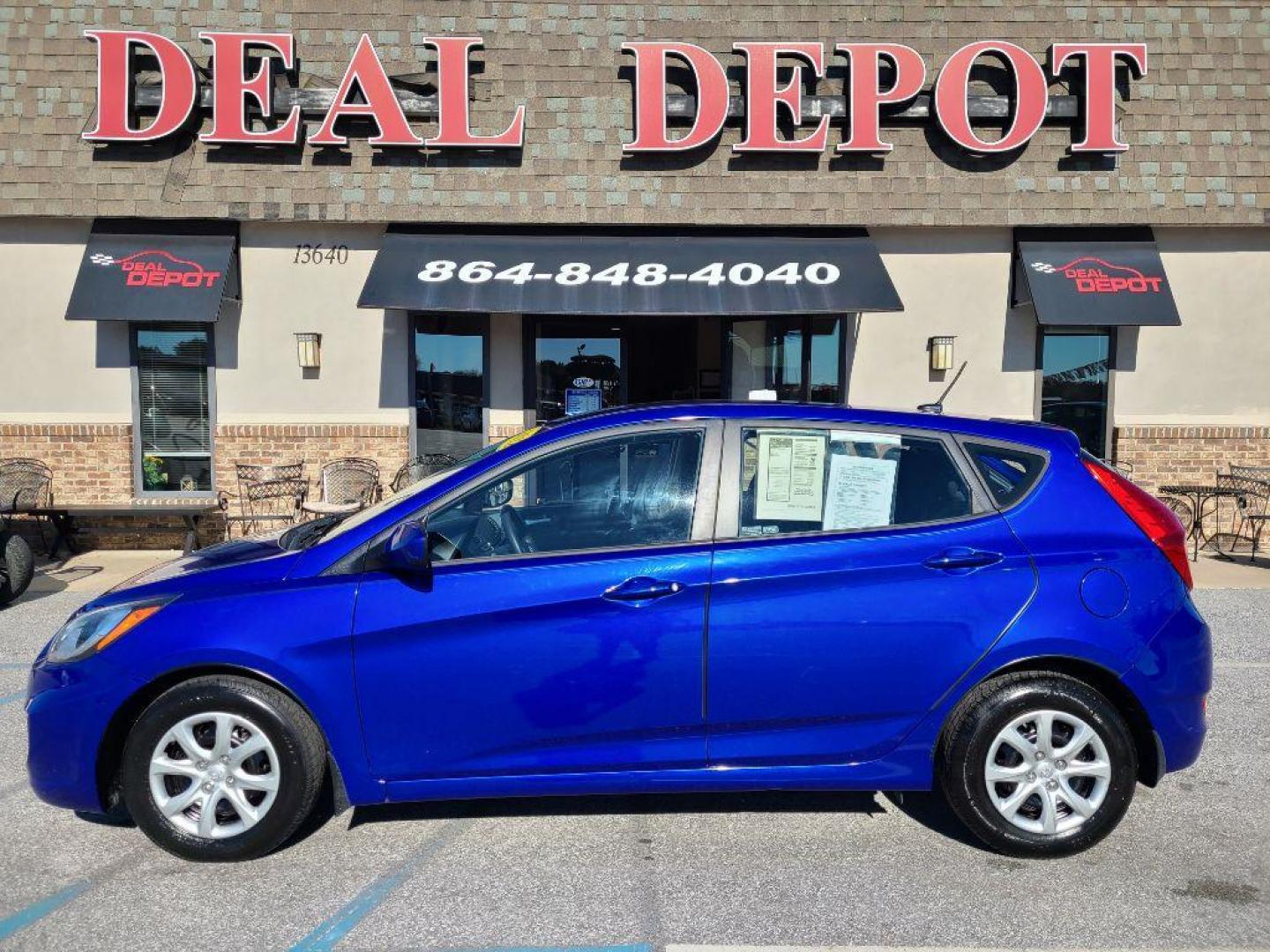 2012 BLUE HYUNDAI ACCENT GLS (KMHCT5AE1CU) with an 1.6L engine, Automatic transmission, located at 13640 E Wade Hampton Blvd, Greer, SC, 29651, (864) 848-4040, 34.950825, -82.197464 - Photo#0