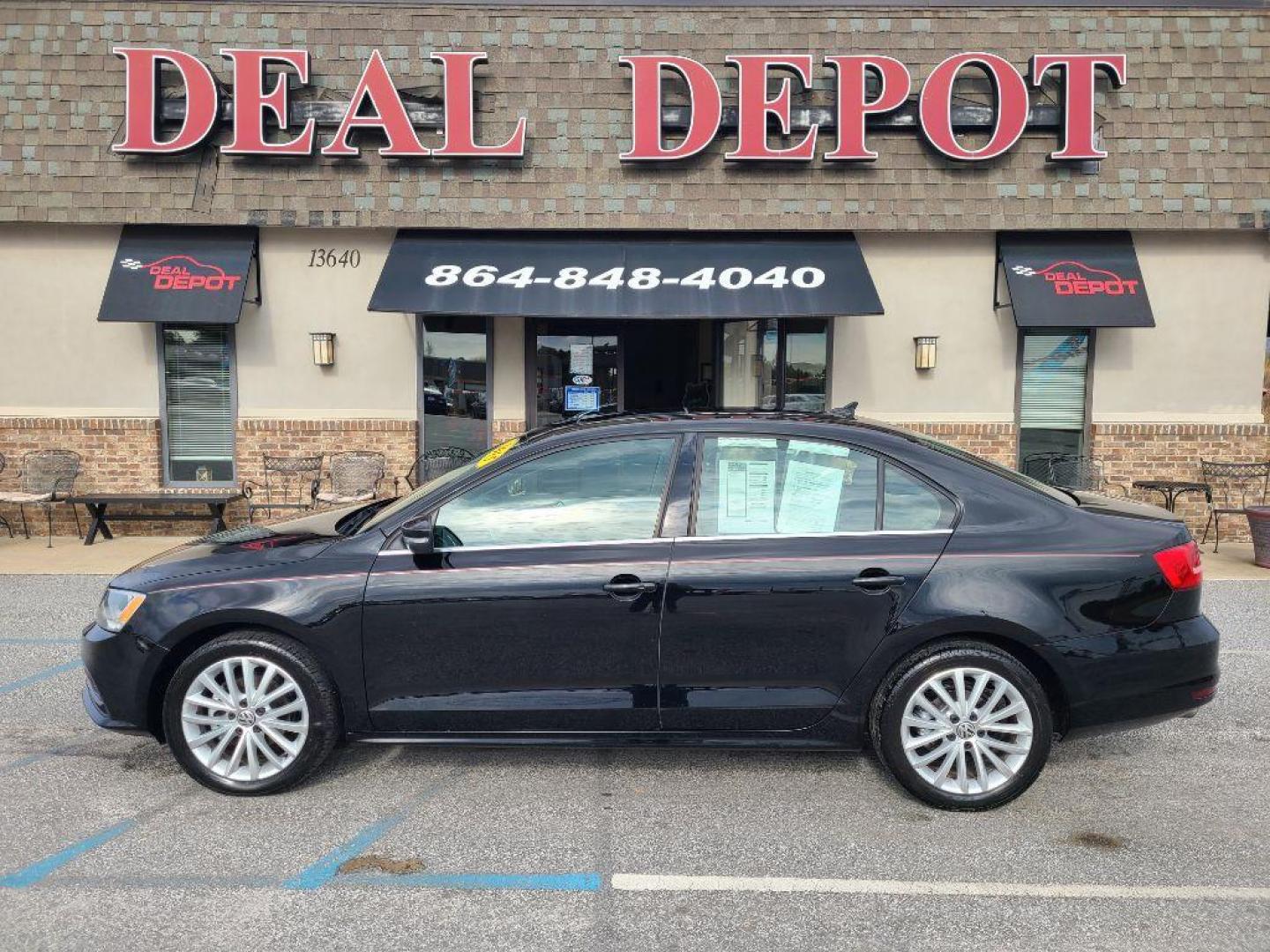 2015 BLACK VOLKSWAGEN JETTA SE PZEV (3VWD17AJ7FM) with an 1.8L engine, Automatic transmission, located at 13640 E Wade Hampton Blvd, Greer, SC, 29651, (864) 848-4040, 34.950825, -82.197464 - Photo#0