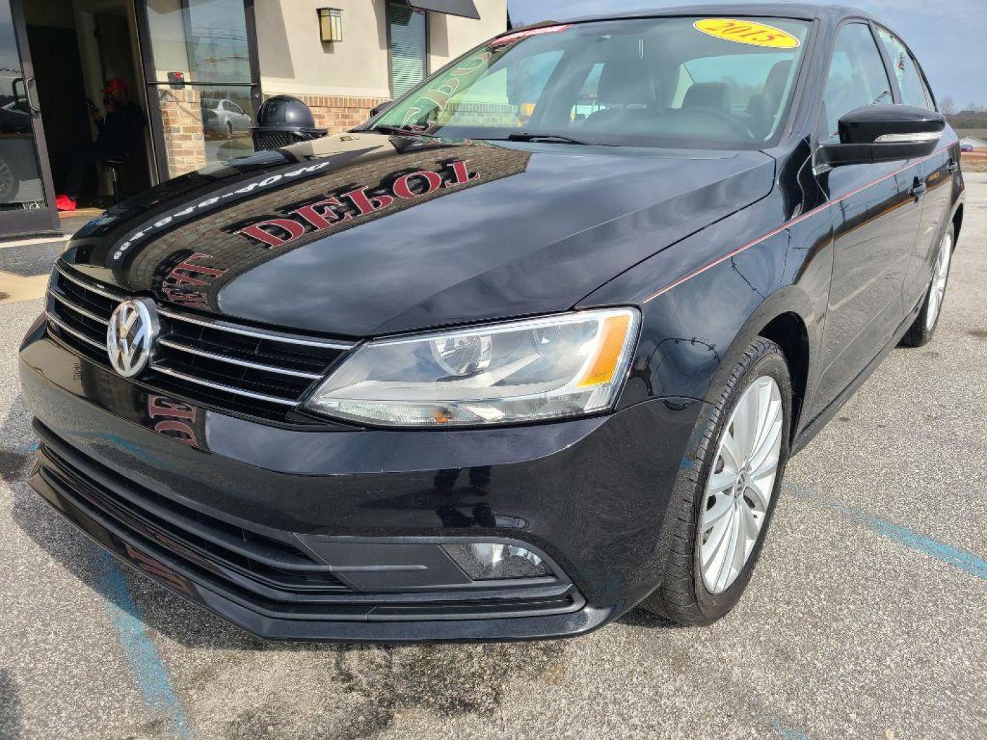 2015 BLACK VOLKSWAGEN JETTA SE PZEV (3VWD17AJ7FM) with an 1.8L engine, Automatic transmission, located at 13640 E Wade Hampton Blvd, Greer, SC, 29651, (864) 848-4040, 34.950825, -82.197464 - Photo#1