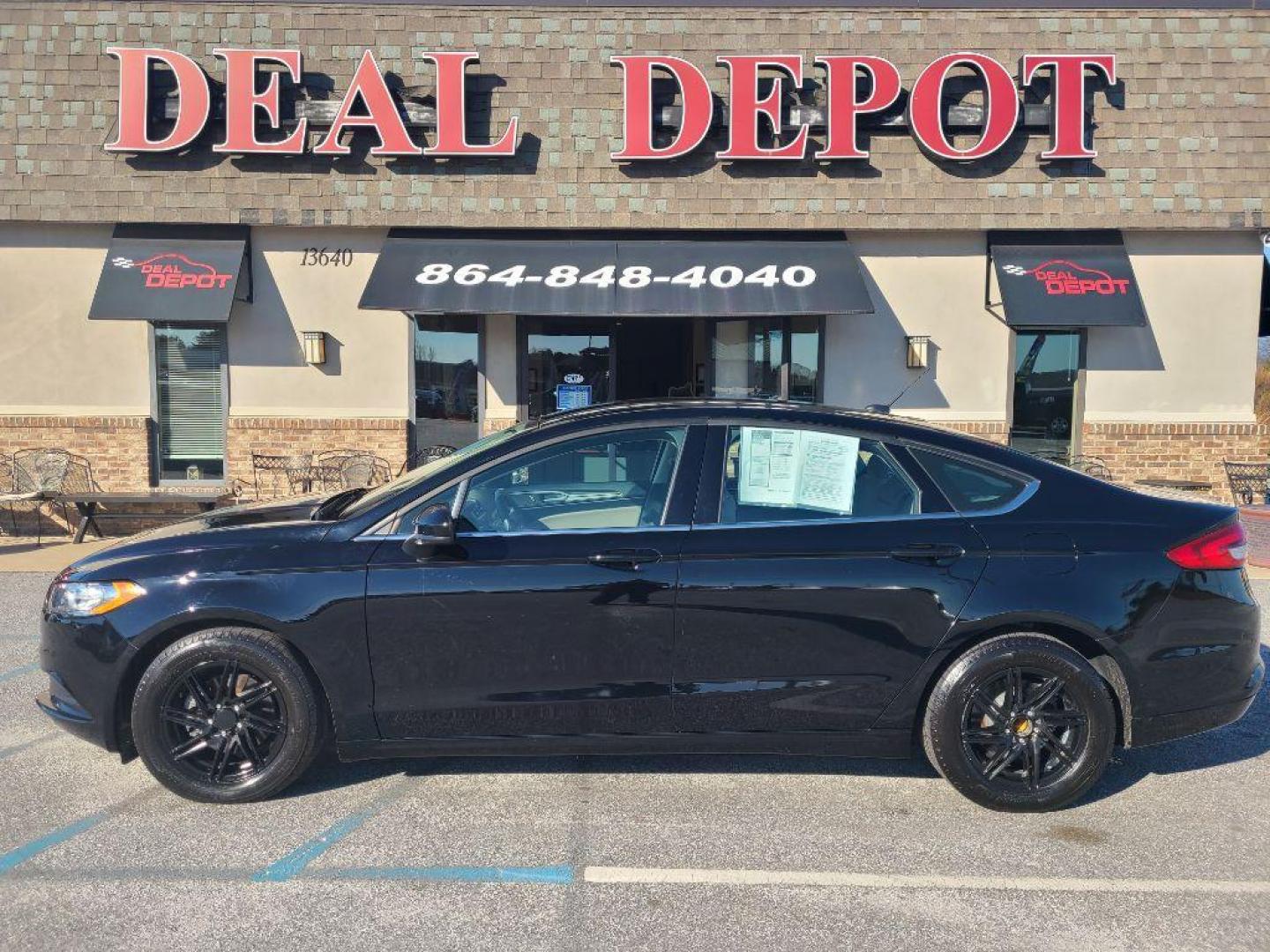 2017 BLACK FORD FUSION S (3FA6P0G74HR) with an 2.5L engine, Automatic transmission, located at 13640 E Wade Hampton Blvd, Greer, SC, 29651, (864) 848-4040, 34.950825, -82.197464 - Photo#0