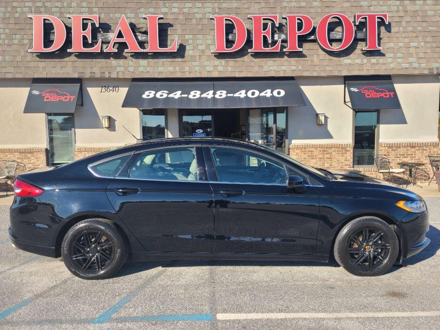 2017 BLACK FORD FUSION S (3FA6P0G74HR) with an 2.5L engine, Automatic transmission, located at 13640 E Wade Hampton Blvd, Greer, SC, 29651, (864) 848-4040, 34.950825, -82.197464 - Photo#13
