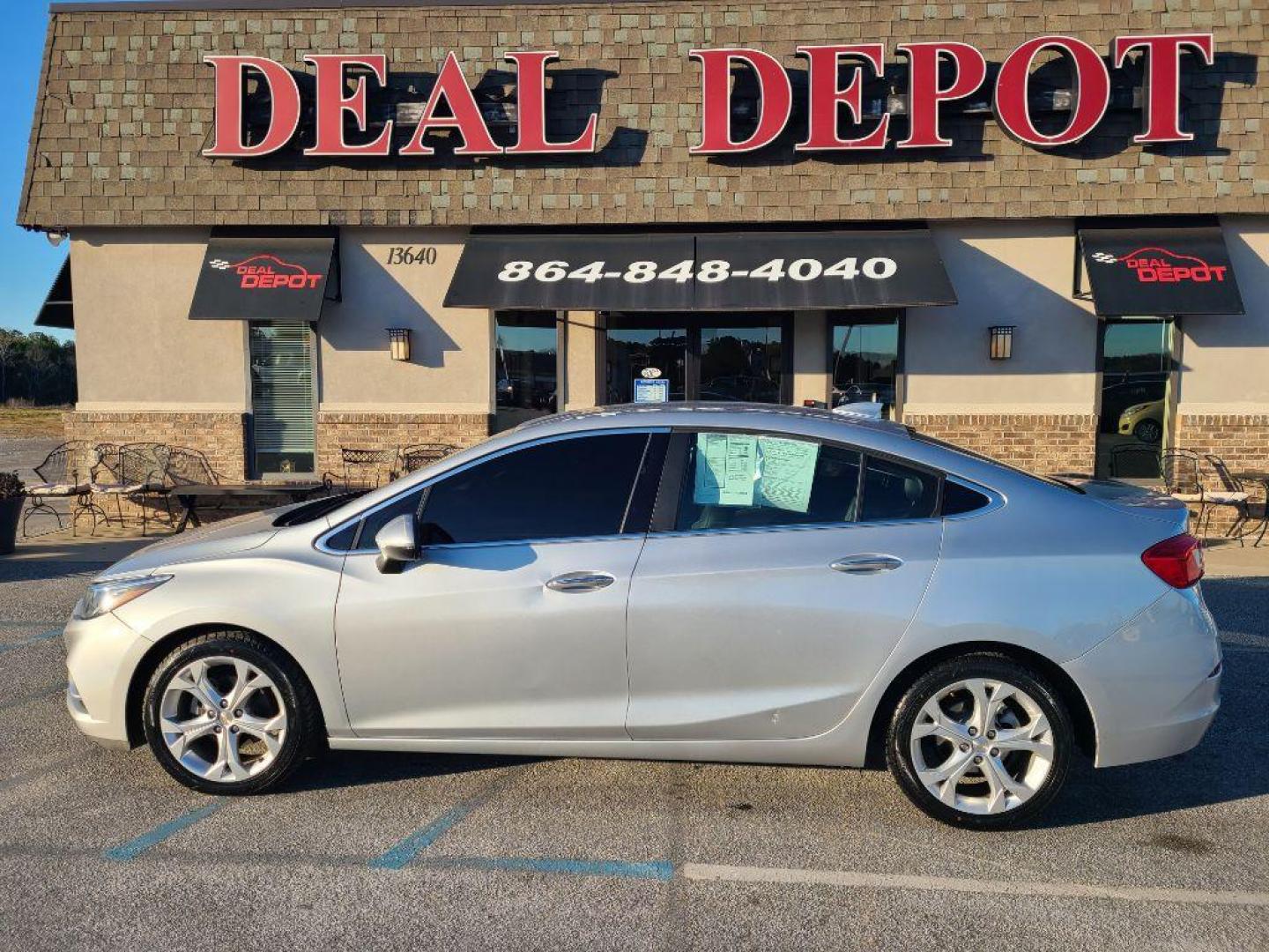 2017 SILVER CHEVROLET CRUZE PREMIER (1G1BF5SM5H7) with an 1.4L engine, Automatic transmission, located at 13640 E Wade Hampton Blvd, Greer, SC, 29651, (864) 848-4040, 34.950825, -82.197464 - Photo#0