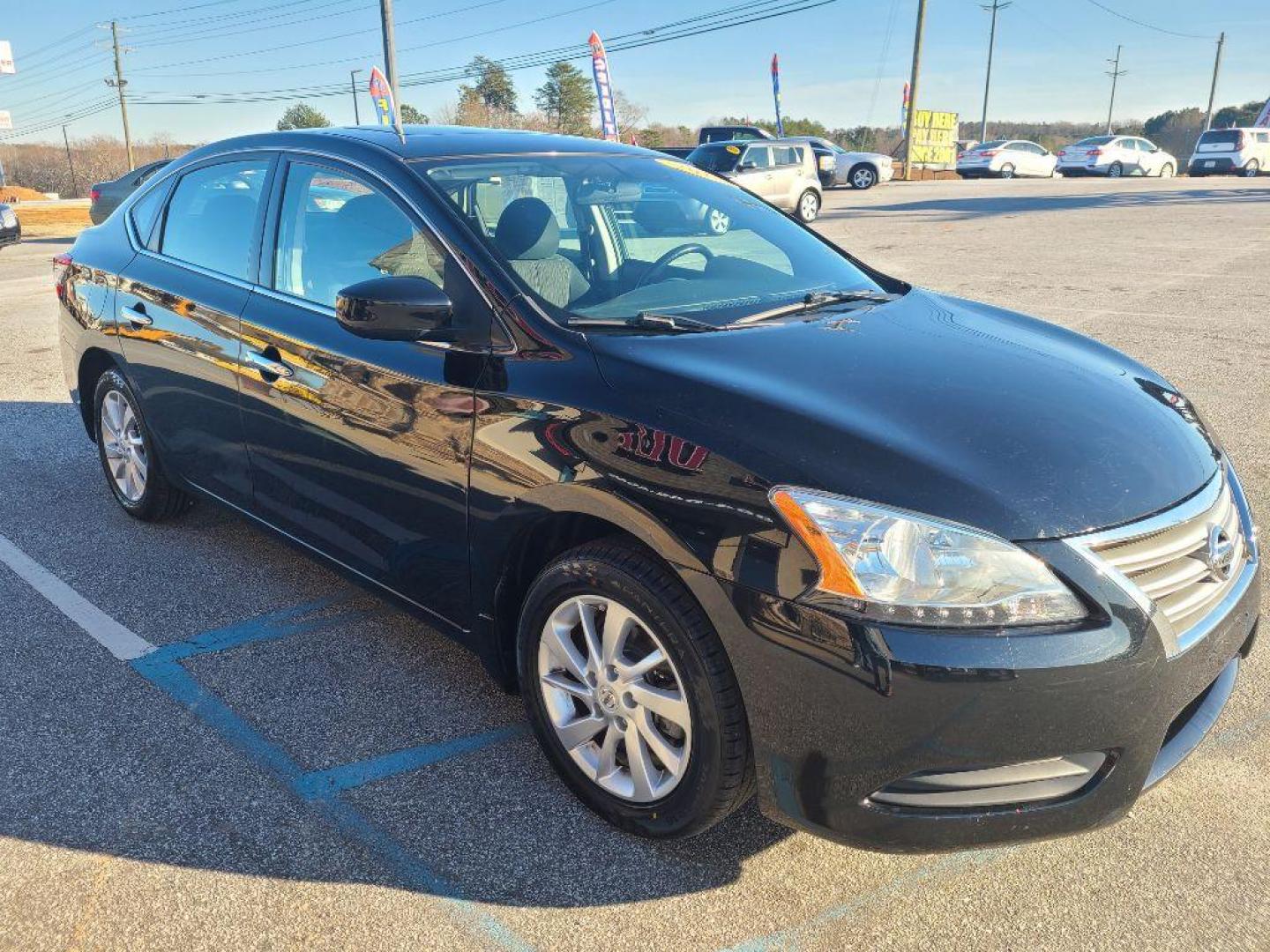 2015 BLACK NISSAN SENTRA SV (3N1AB7AP6FY) with an 1.8L engine, Automatic transmission, located at 13640 E Wade Hampton Blvd, Greer, SC, 29651, (864) 848-4040, 34.950825, -82.197464 - Photo#3