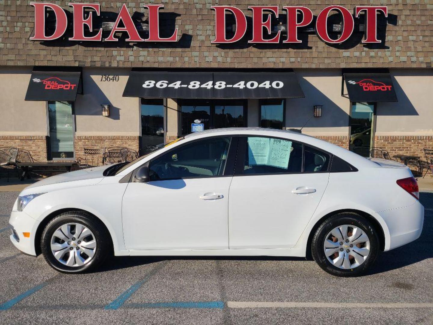 2015 WHITE CHEVROLET CRUZE LS AUTO (1G1PA5SG3F7) with an 1.8L engine, Automatic transmission, located at 13640 E Wade Hampton Blvd, Greer, SC, 29651, (864) 848-4040, 34.950825, -82.197464 - Photo#0