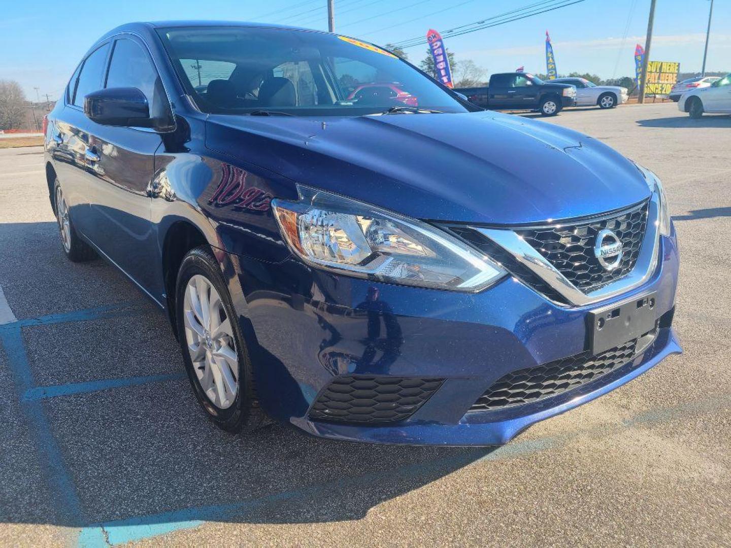 2018 BLUE NISSAN SENTRA SV (3N1AB7AP7JY) with an 1.8L engine, Continuously Variable transmission, located at 13640 E Wade Hampton Blvd, Greer, SC, 29651, (864) 848-4040, 34.950825, -82.197464 - Photo#3